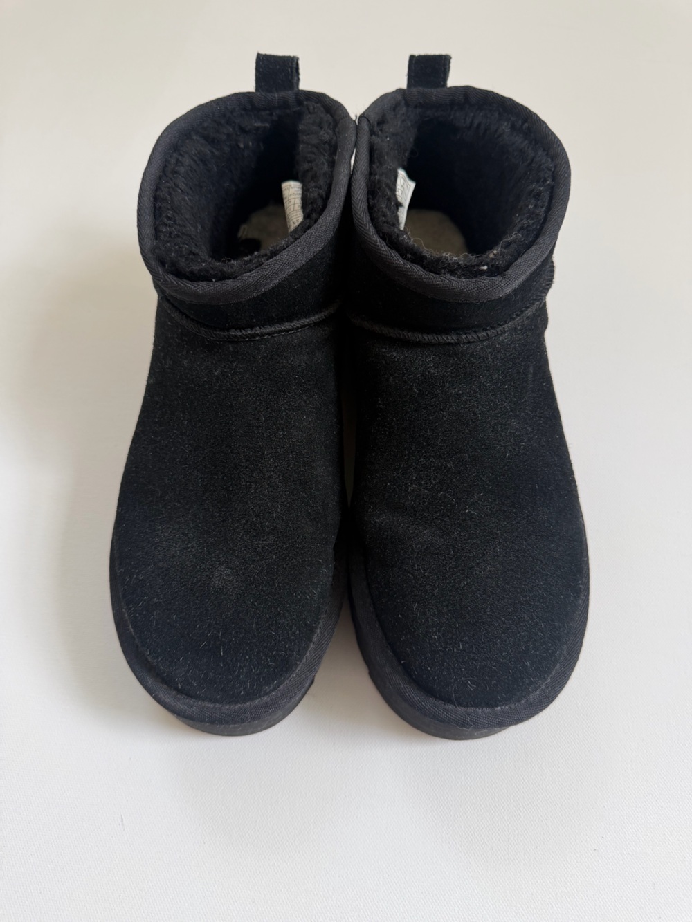 UGG Black Suede Platform Ankle Booties